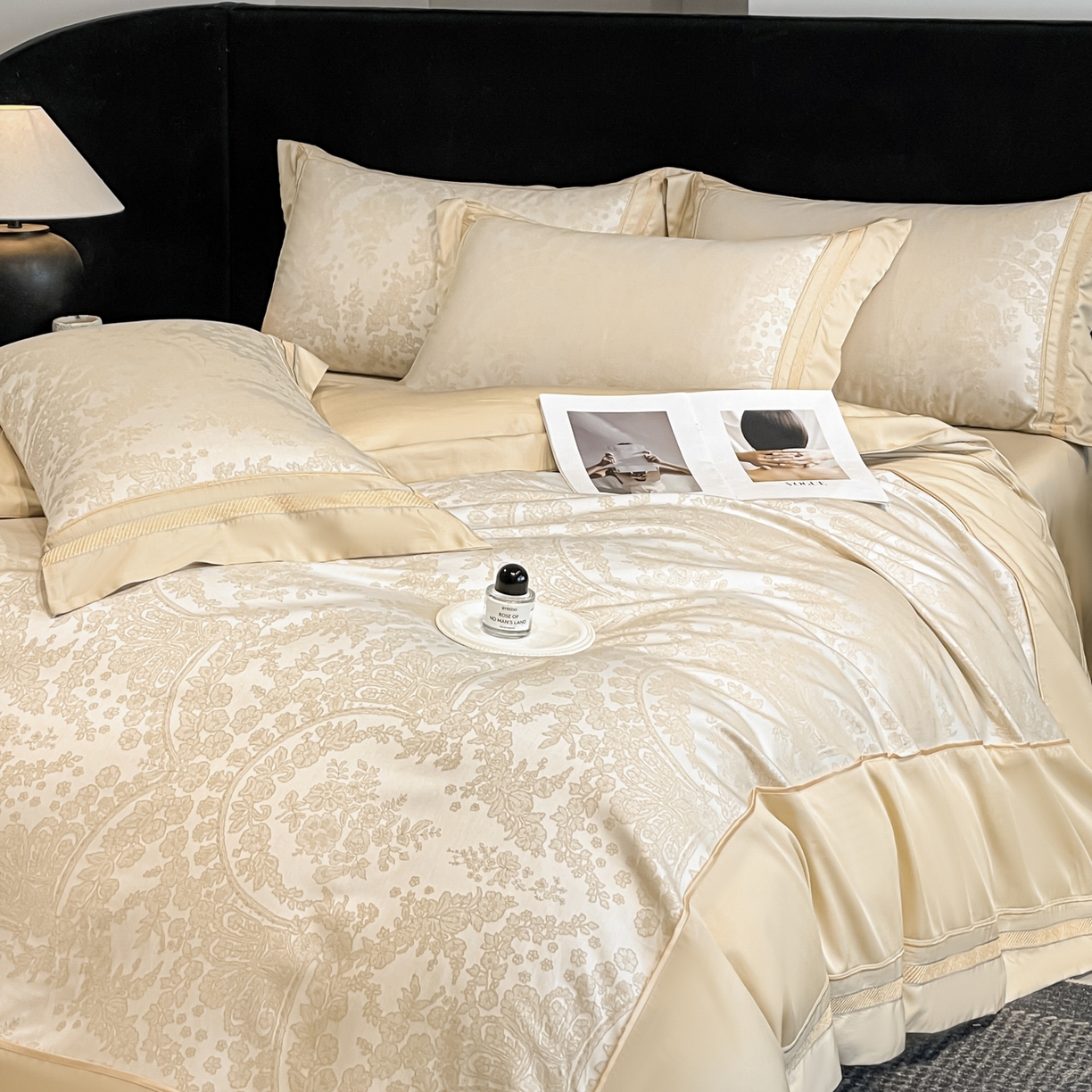 91家纺网 家纺一手货源 找家纺 博纳家纺 2026新款天丝棉色织提花四件套 德萨利