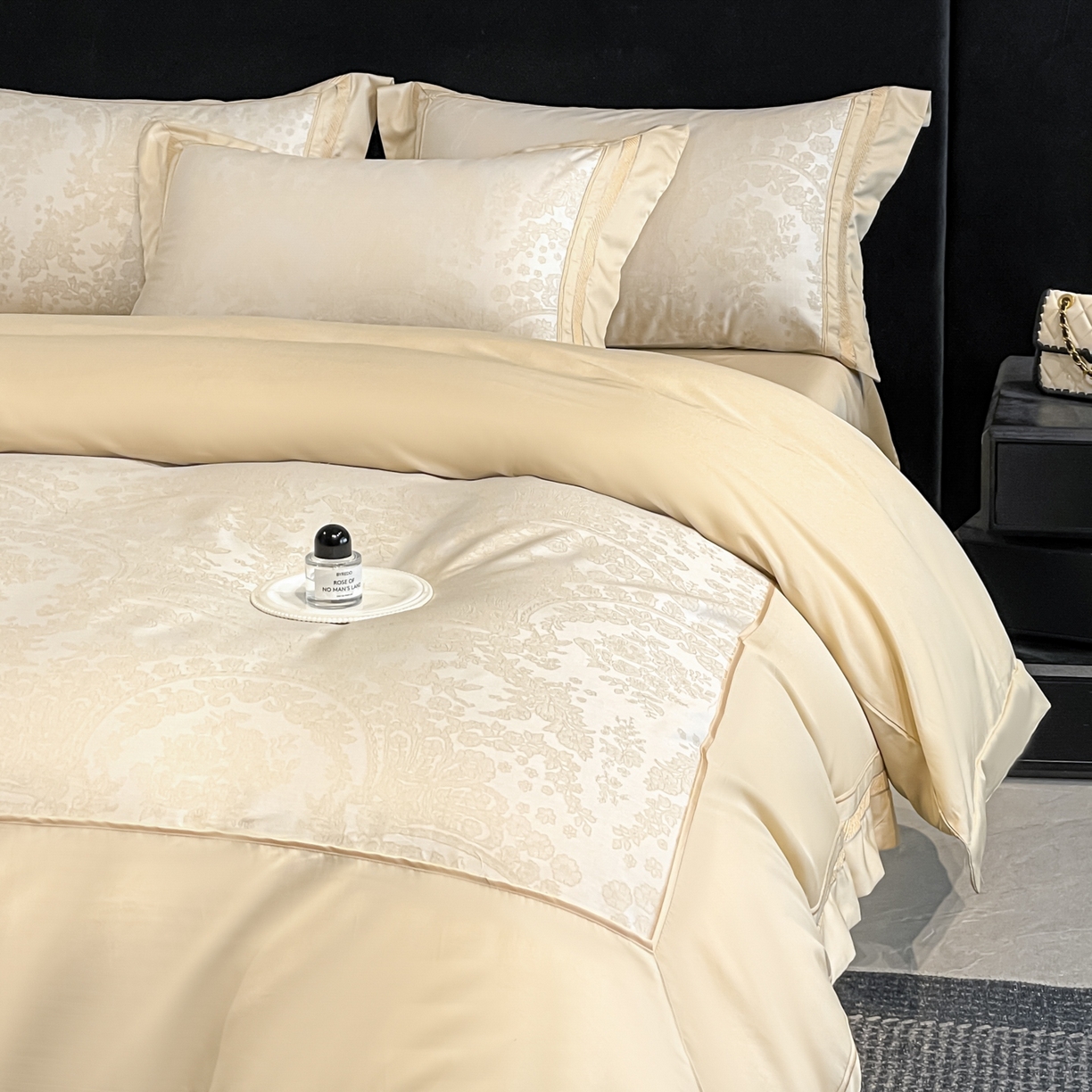 91家纺网 家纺一手货源 找家纺 博纳家纺 2026新款天丝棉色织提花四件套 德萨利