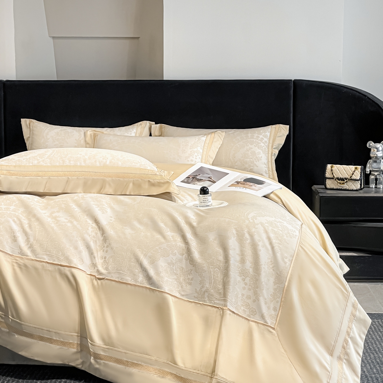 91家纺网 家纺一手货源 找家纺 博纳家纺 2026新款天丝棉色织提花四件套 德萨利