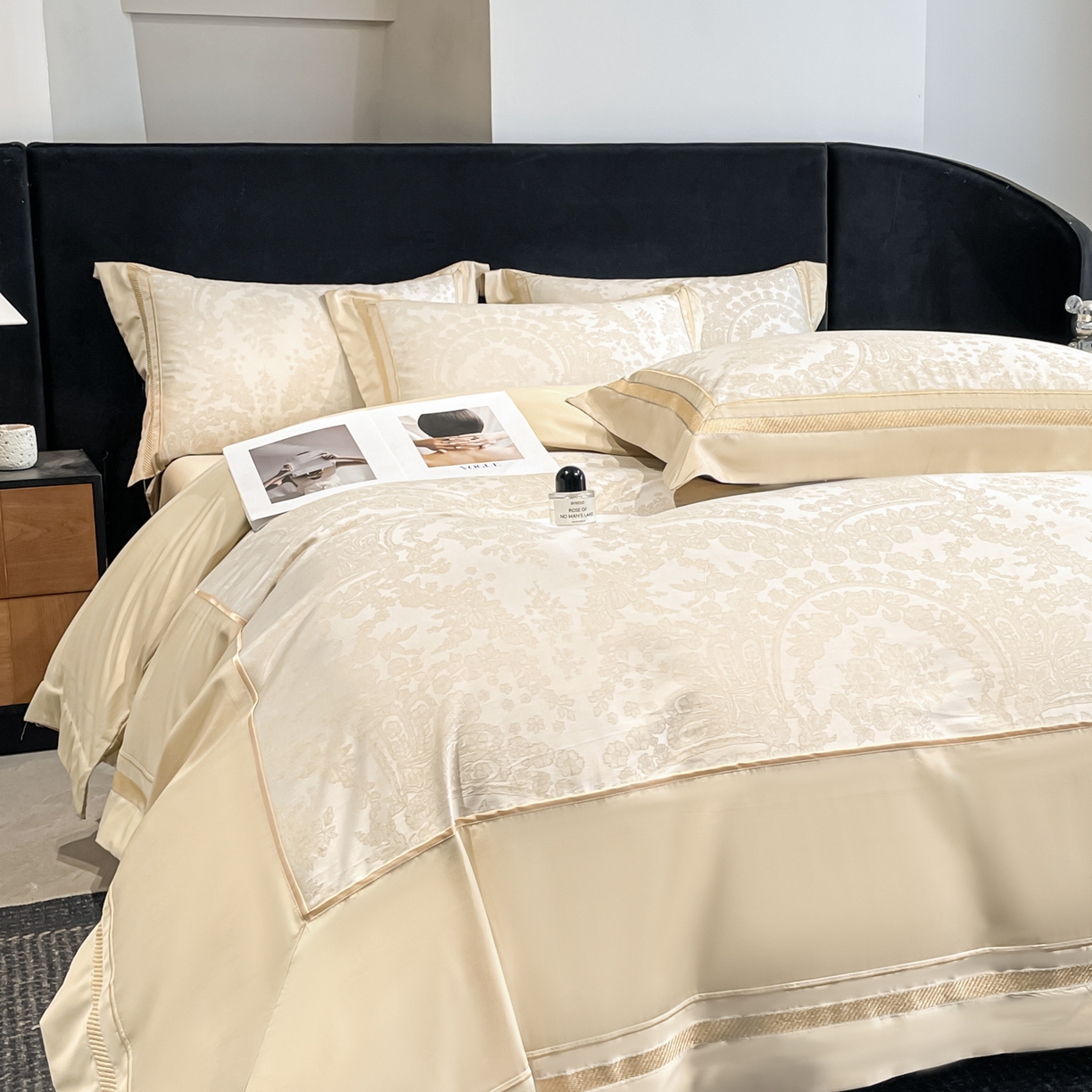 91家纺网 家纺一手货源 找家纺 博纳家纺 2026新款天丝棉色织提花四件套 德萨利