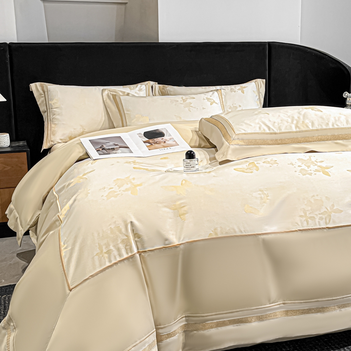 91家纺网 家纺一手货源 找家纺 博纳家纺 2026新款天丝棉色织提花四件套 星辰梦蝶