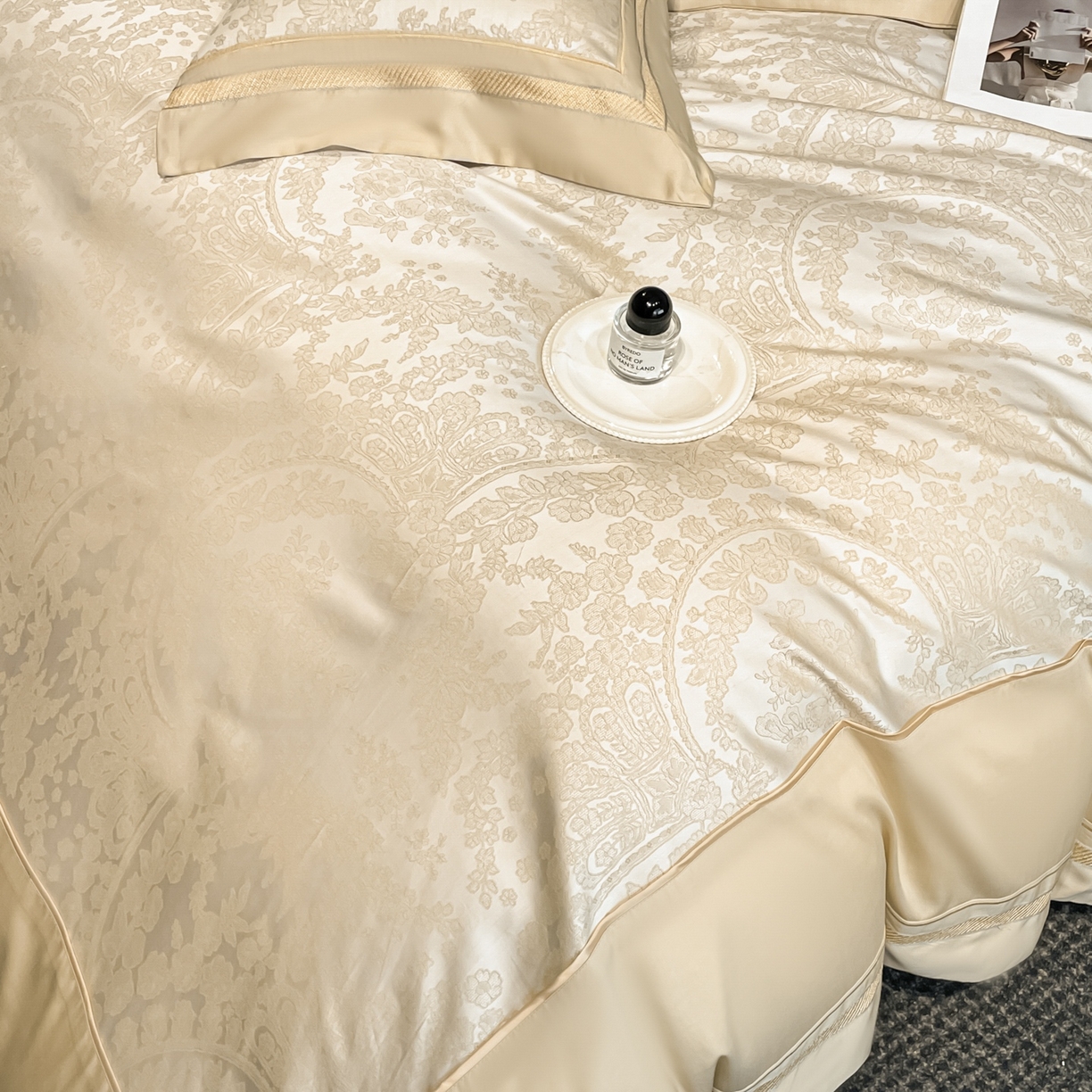 91家纺网 家纺一手货源 找家纺 博纳家纺 2026新款天丝棉色织提花四件套 德萨利