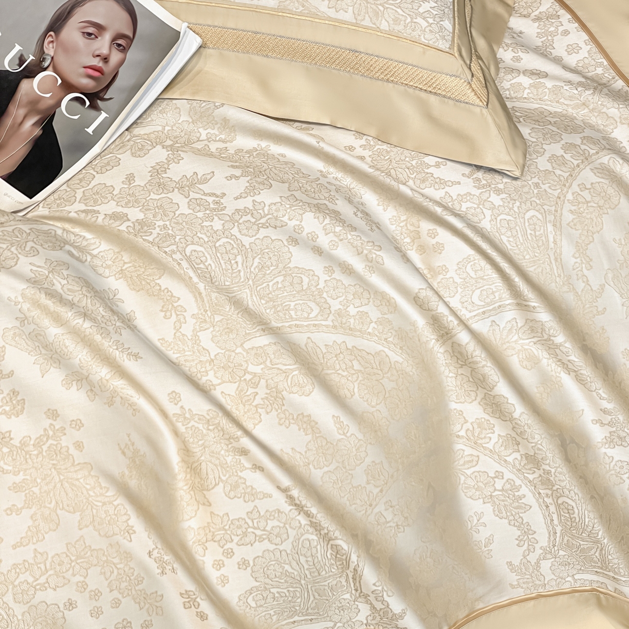 91家纺网 家纺一手货源 找家纺 博纳家纺 2026新款天丝棉色织提花四件套 德萨利