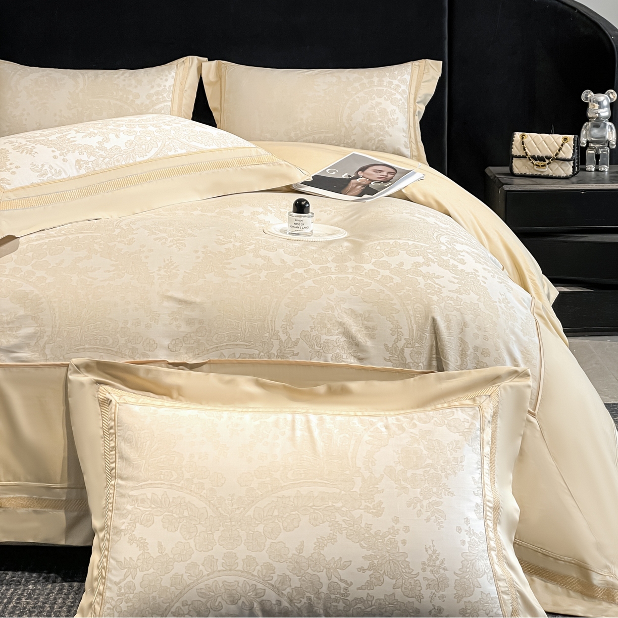 博纳家纺 2026新款天丝棉色织提花四件套 德萨利