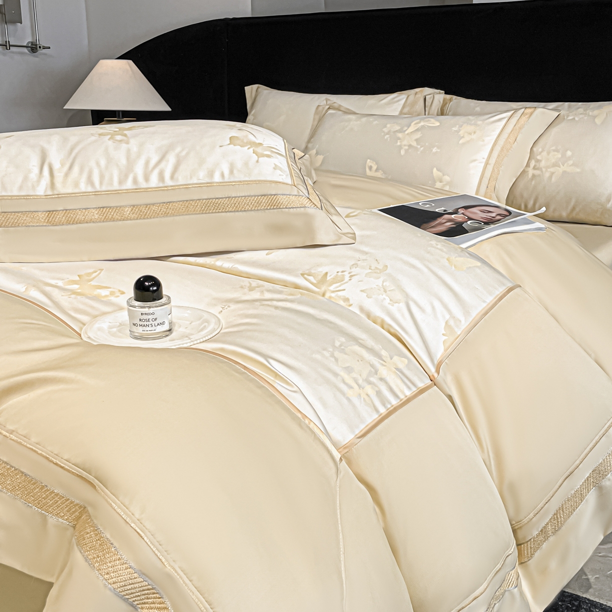 91家纺网 家纺一手货源 找家纺 博纳家纺 2026新款天丝棉色织提花四件套 星辰梦蝶