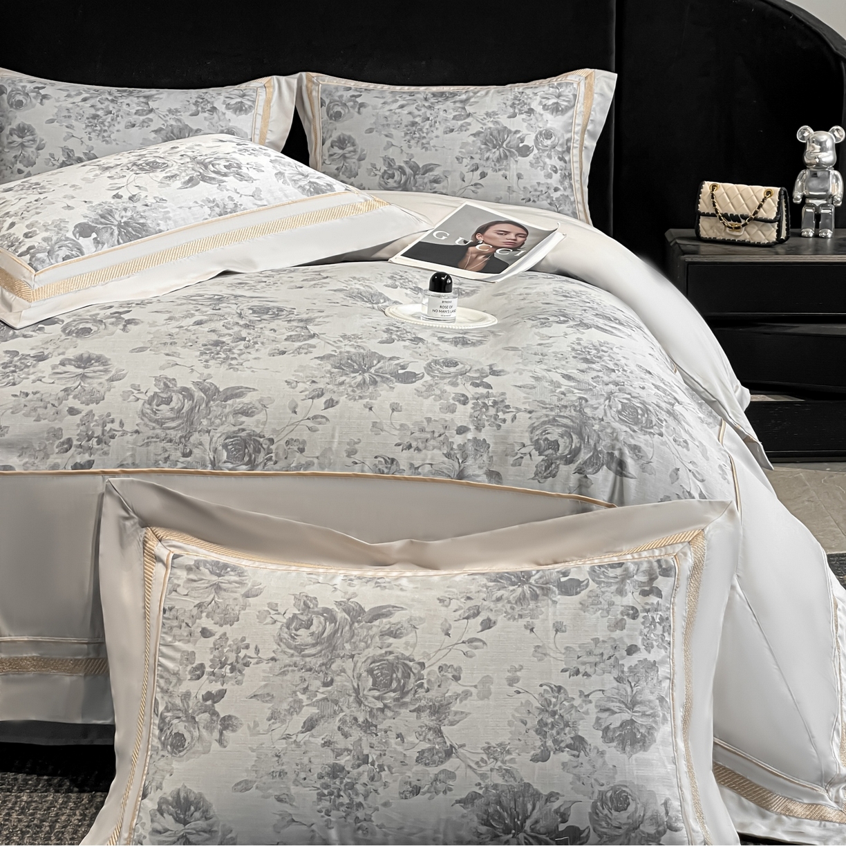 博纳家纺 2026新款天丝棉色织提花四件套 繁华雨露