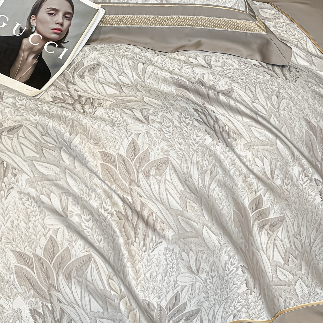 91家纺网 家纺一手货源 找家纺 博纳家纺 2026新款天丝棉色织提花四件套 莫妮卡