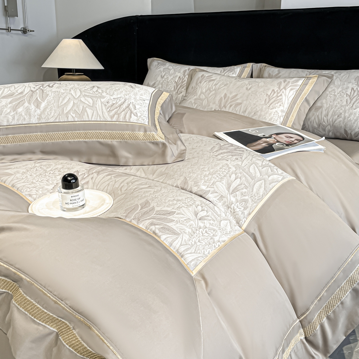 91家纺网 家纺一手货源 找家纺 博纳家纺 2026新款天丝棉色织提花四件套 莫妮卡