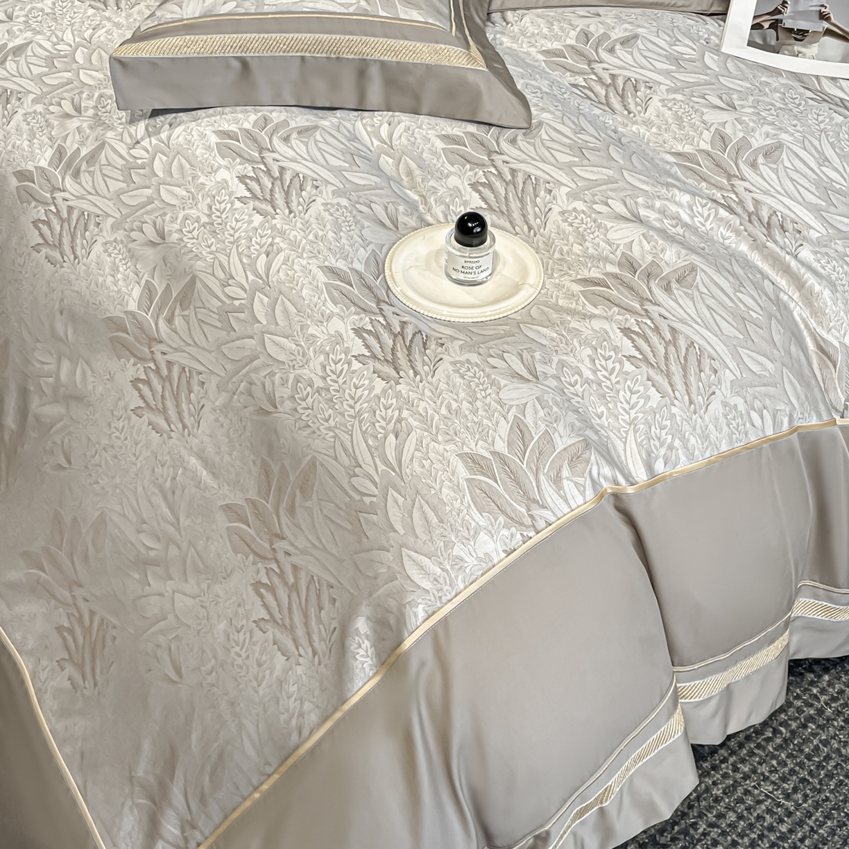 91家纺网 家纺一手货源 找家纺 博纳家纺 2026新款天丝棉色织提花四件套 莫妮卡