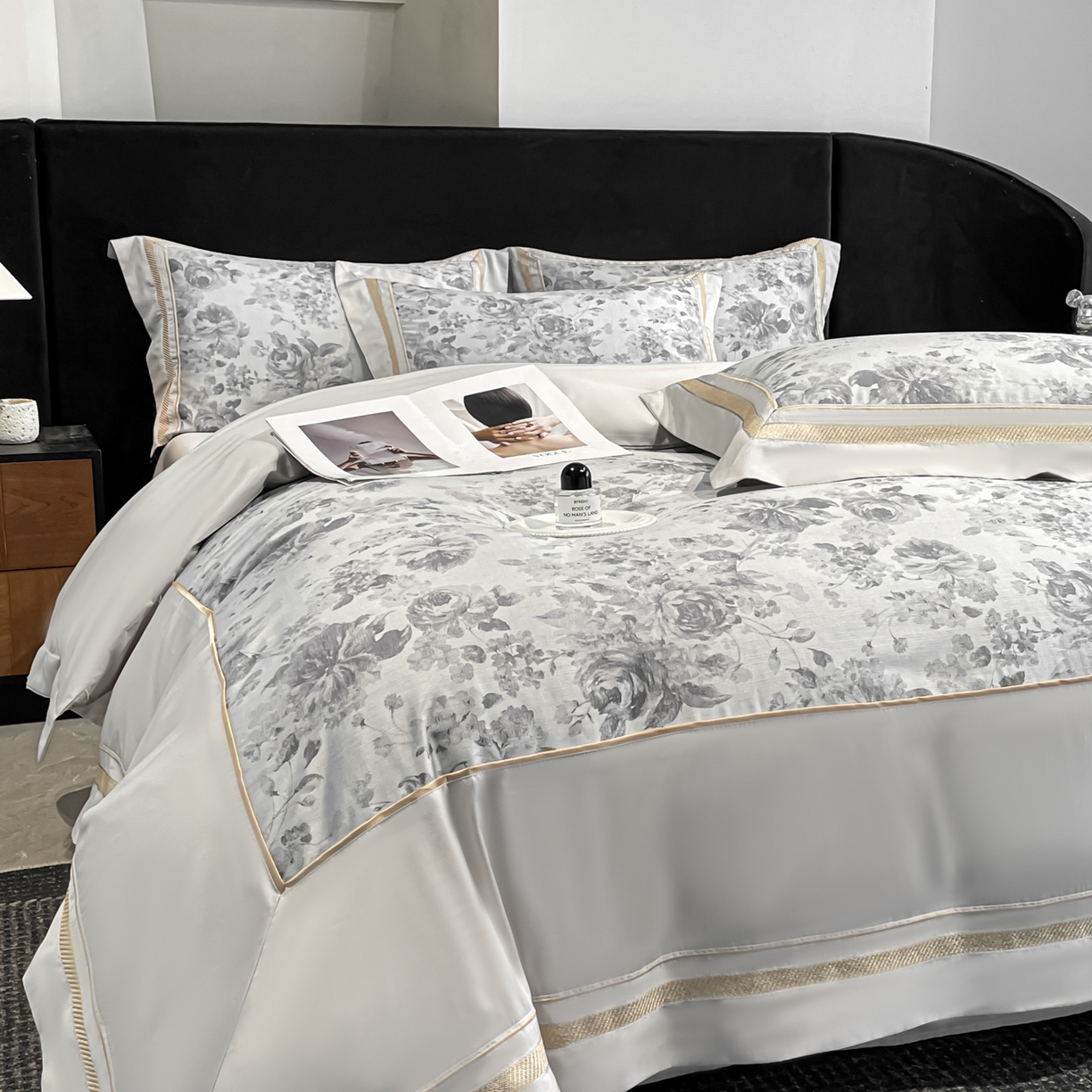 91家纺网 家纺一手货源 找家纺 博纳家纺 2026新款天丝棉色织提花四件套 繁华雨露