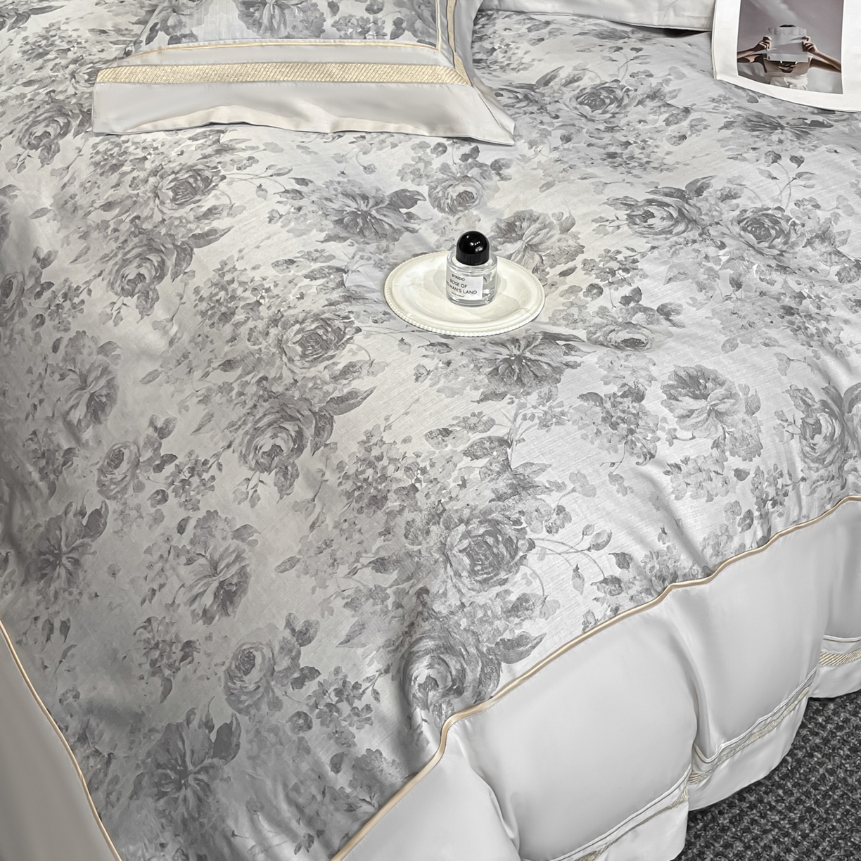 91家纺网 家纺一手货源 找家纺 博纳家纺 2026新款天丝棉色织提花四件套 繁华雨露