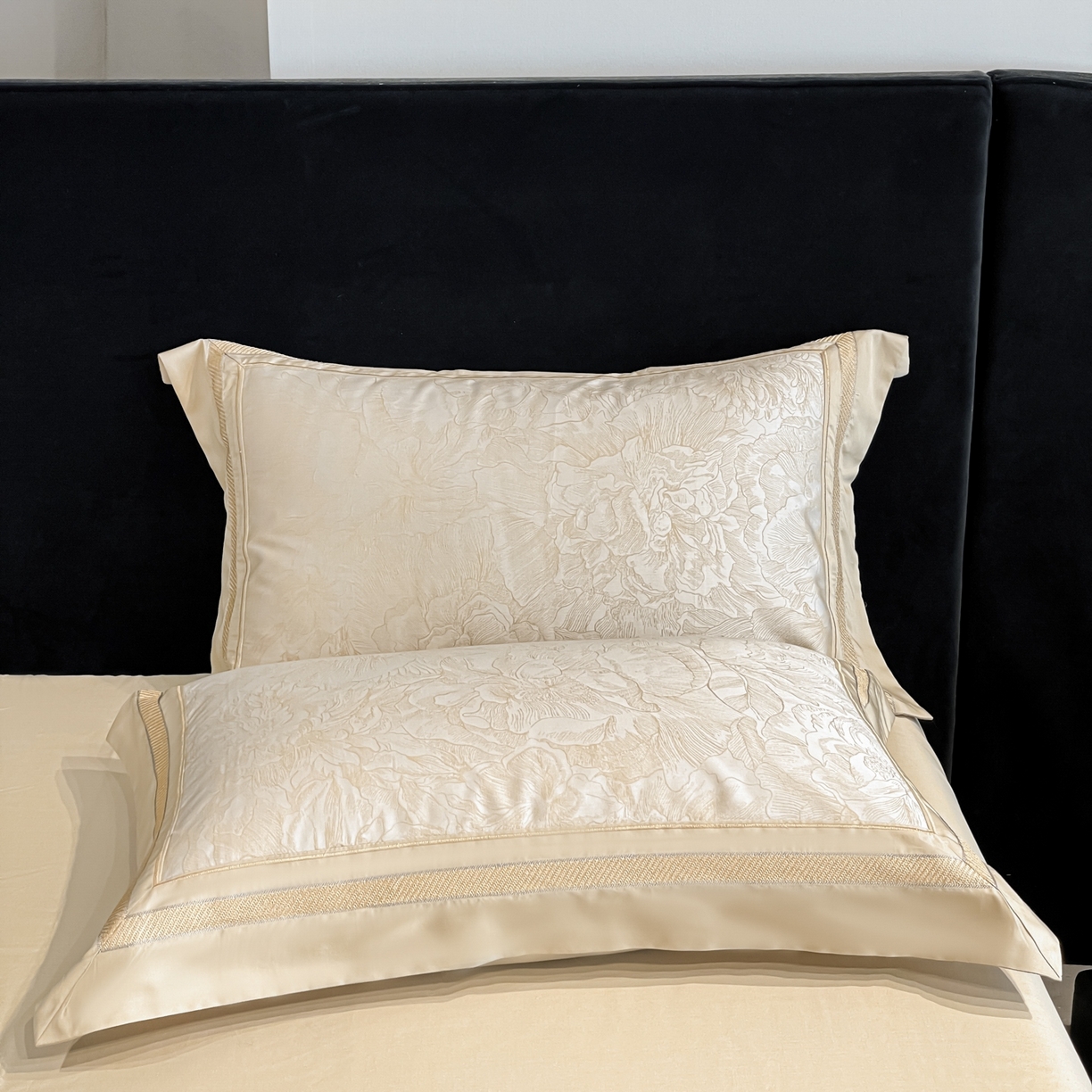 91家纺网 家纺一手货源 找家纺 博纳家纺 2026新款天丝棉色织提花四件套 疏影浮香