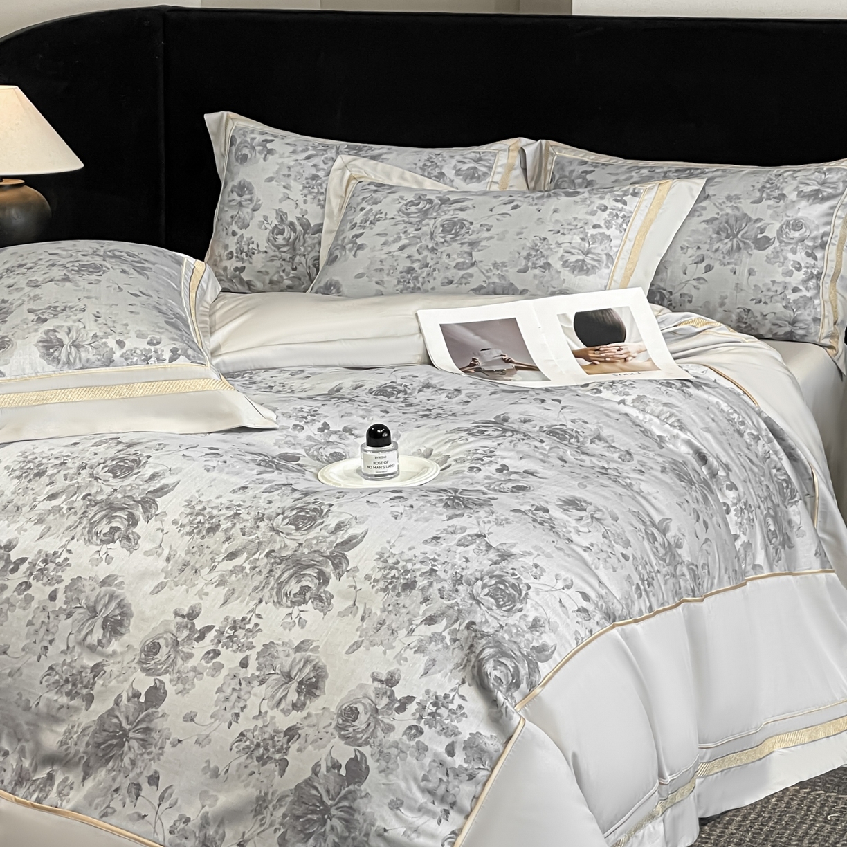 91家纺网 家纺一手货源 找家纺 博纳家纺 2026新款天丝棉色织提花四件套 繁华雨露