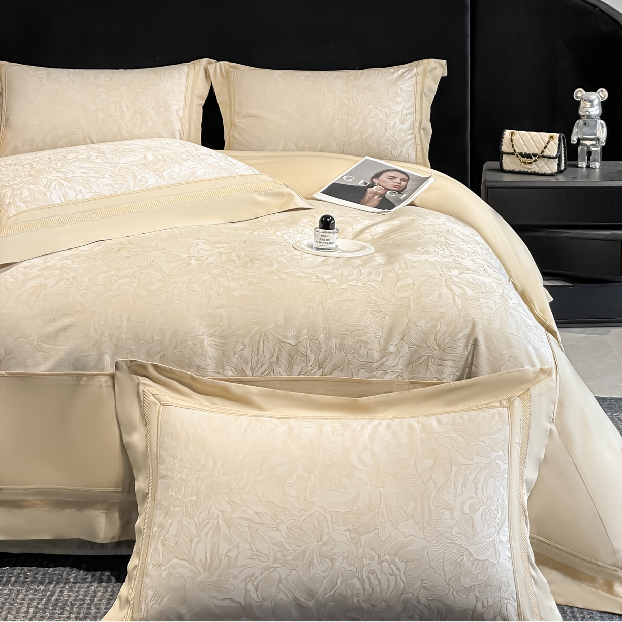 博纳家纺 2026新款天丝棉色织提花四件套 疏影浮香