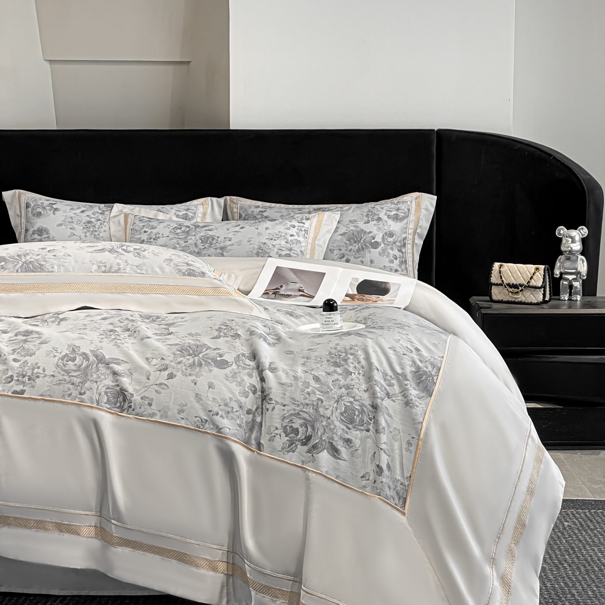 91家纺网 家纺一手货源 找家纺 博纳家纺 2026新款天丝棉色织提花四件套 繁华雨露