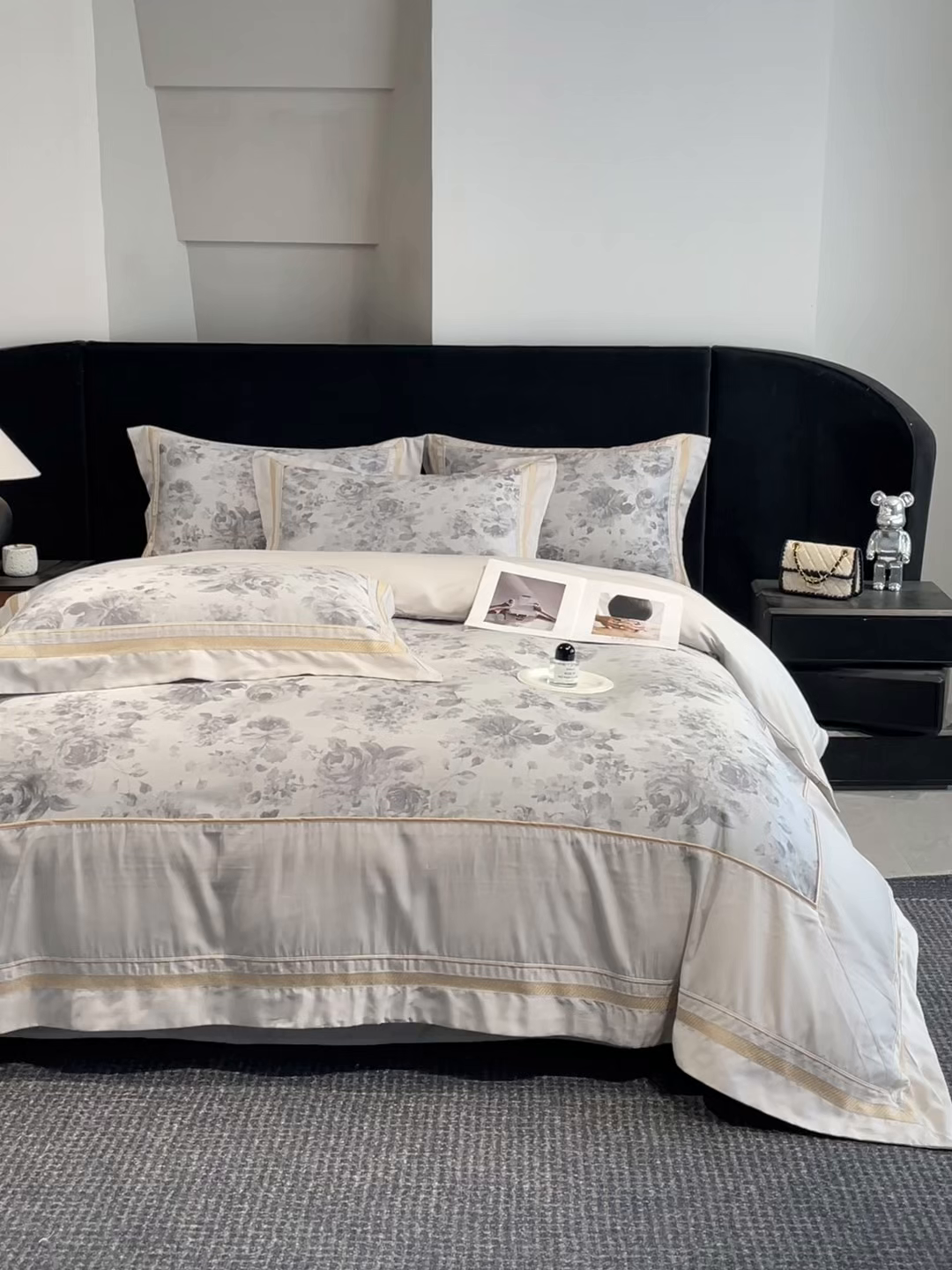 91家纺网 家纺一手货源 找家纺 博纳家纺 2026新款天丝棉色织提花四件套 繁华雨露