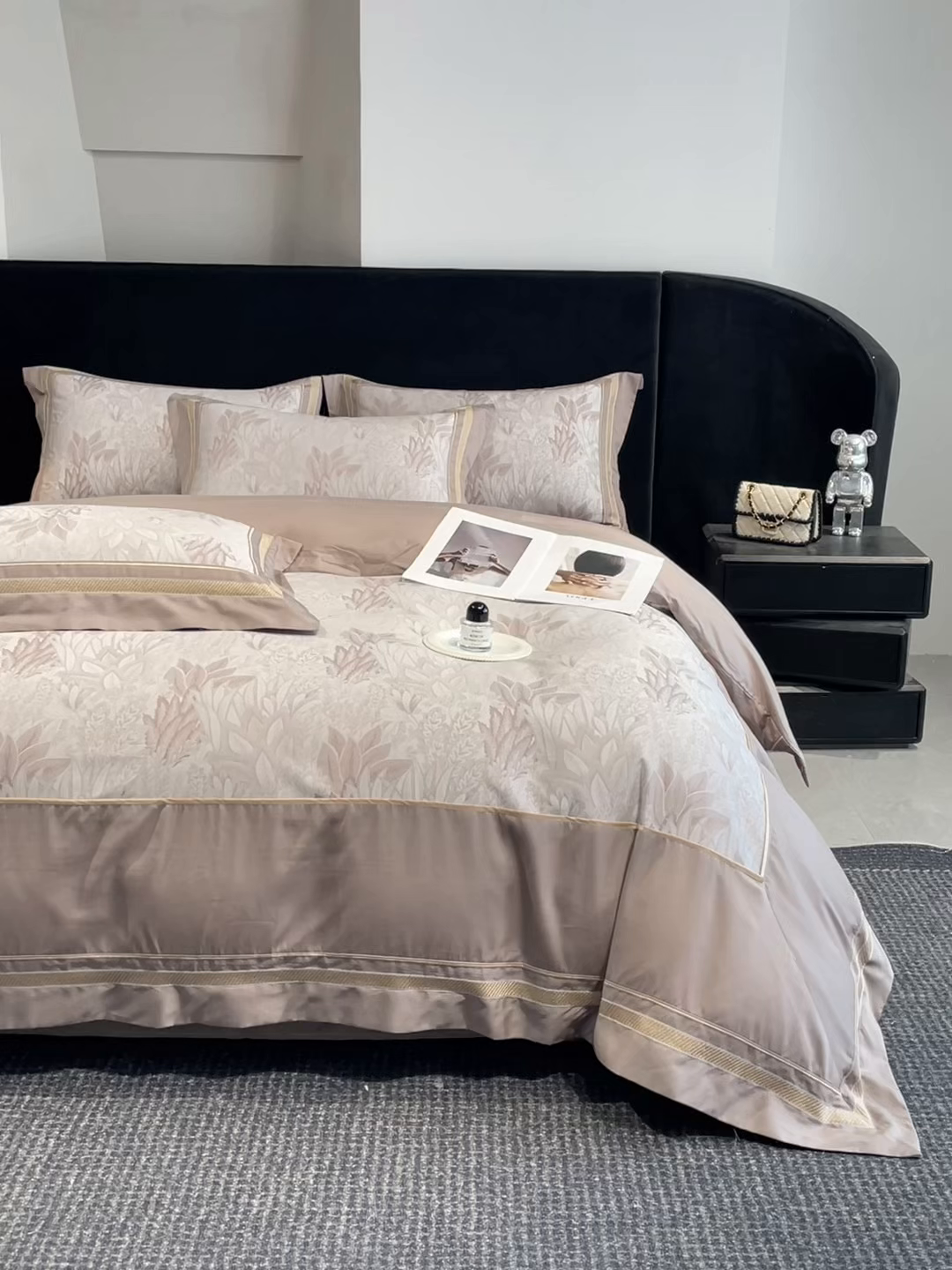 91家纺网 家纺一手货源 找家纺 博纳家纺 2026新款天丝棉色织提花四件套 莫妮卡