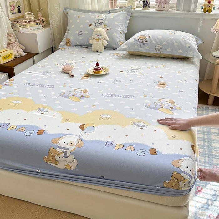 91家纺网 家纺一手货源 找家纺 绵庭家纺 2026新款12868全棉纯棉印花系列床笠单件单品床笠单床笠-第一批 汪汪宇航记