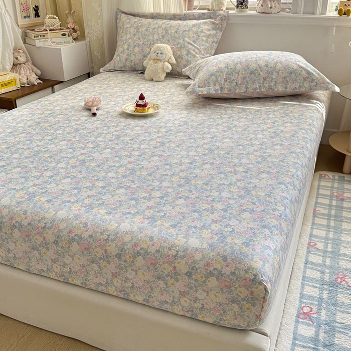 91家纺网 家纺一手货源 找家纺 绵庭家纺 2026新款12868全棉纯棉印花系列床笠单件单品床笠单床笠-第一批 岚花绪-灰