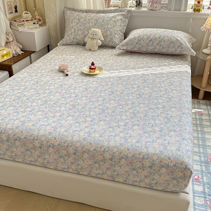 91家纺网 家纺一手货源 找家纺 绵庭家纺 2026新款12868全棉纯棉印花系列床笠单件单品床笠单床笠-第一批 岚花绪-灰