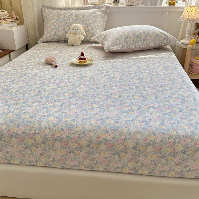 91家纺网 家纺一手货源 找家纺 绵庭家纺 2026新款12868全棉纯棉印花系列床笠单件单品床笠单床笠-第一批 岚花绪-灰