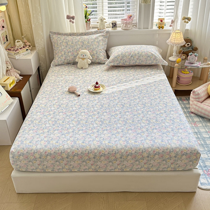 91家纺网 家纺一手货源 找家纺 绵庭家纺 2026新款12868全棉纯棉印花系列床笠单件单品床笠单床笠-第一批 岚花绪-灰