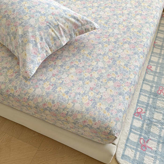 91家纺网 家纺一手货源 找家纺 绵庭家纺 2026新款12868全棉纯棉印花系列床笠单件单品床笠单床笠-第一批 岚花绪-灰