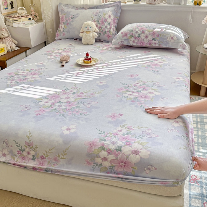 绵庭家纺 2026新款12868全棉纯棉印花系列床笠单件单品床笠单床笠-第一批 恋蝶花香