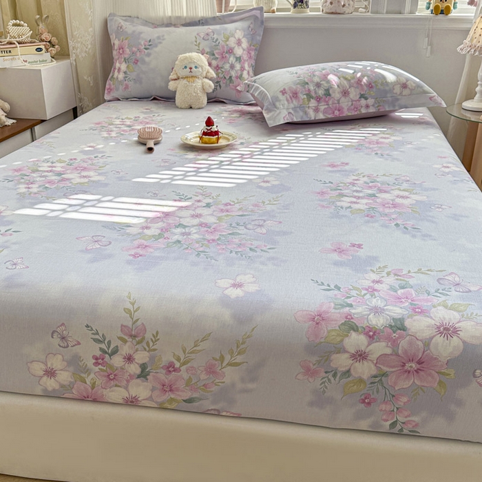 91家纺网 家纺一手货源 找家纺 绵庭家纺 2026新款12868全棉纯棉印花系列床笠单件单品床笠单床笠-第一批 恋蝶花香