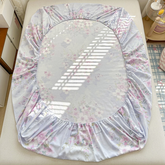 91家纺网 家纺一手货源 找家纺 绵庭家纺 2026新款12868全棉纯棉印花系列床笠单件单品床笠单床笠-第一批 恋蝶花香