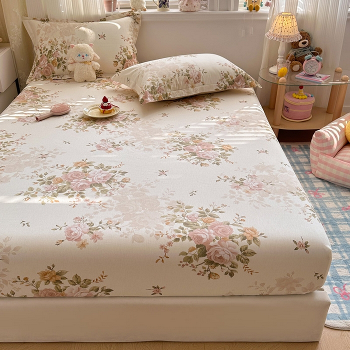 91家纺网 家纺一手货源 找家纺 绵庭家纺 2026新款12868全棉纯棉印花系列床笠单件单品床笠单床笠-第一批 曼朵-咖