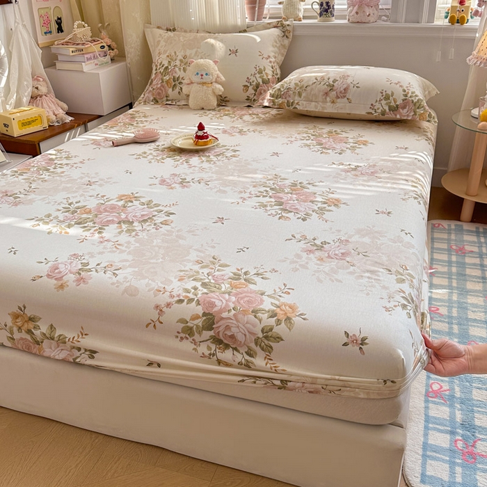 91家纺网 家纺一手货源 找家纺 绵庭家纺 2026新款12868全棉纯棉印花系列床笠单件单品床笠单床笠-第一批 曼朵-咖