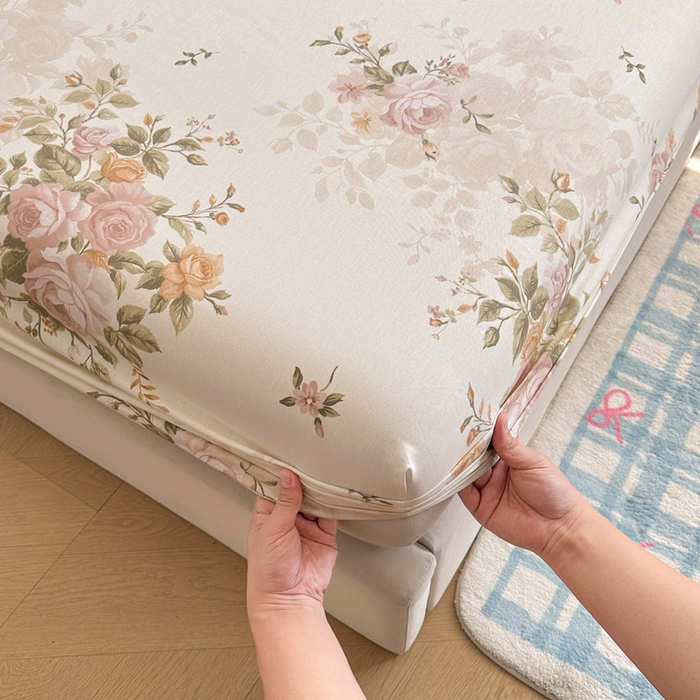 91家纺网 家纺一手货源 找家纺 绵庭家纺 2026新款12868全棉纯棉印花系列床笠单件单品床笠单床笠-第一批 曼朵-咖