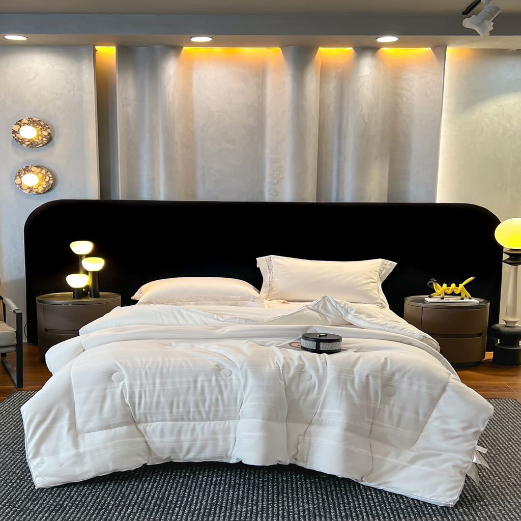 91家纺网 家纺一手货源 找家纺 （总）六合家纺 2026新款贡缎提花锻条立体大豆被春秋被四季被冬被被子被芯