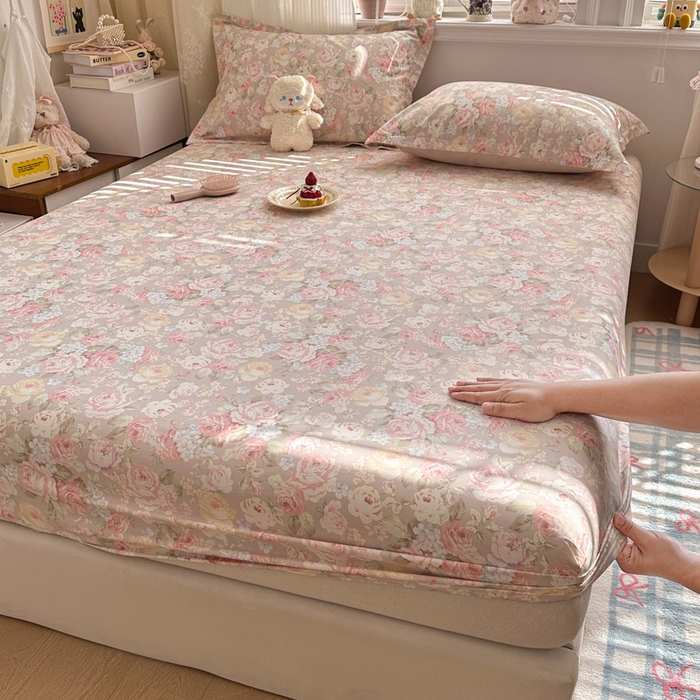 绵庭家纺 2026新款12868全棉纯棉印花系列床笠单件单品床笠单床笠-第一批 柔瓣梦