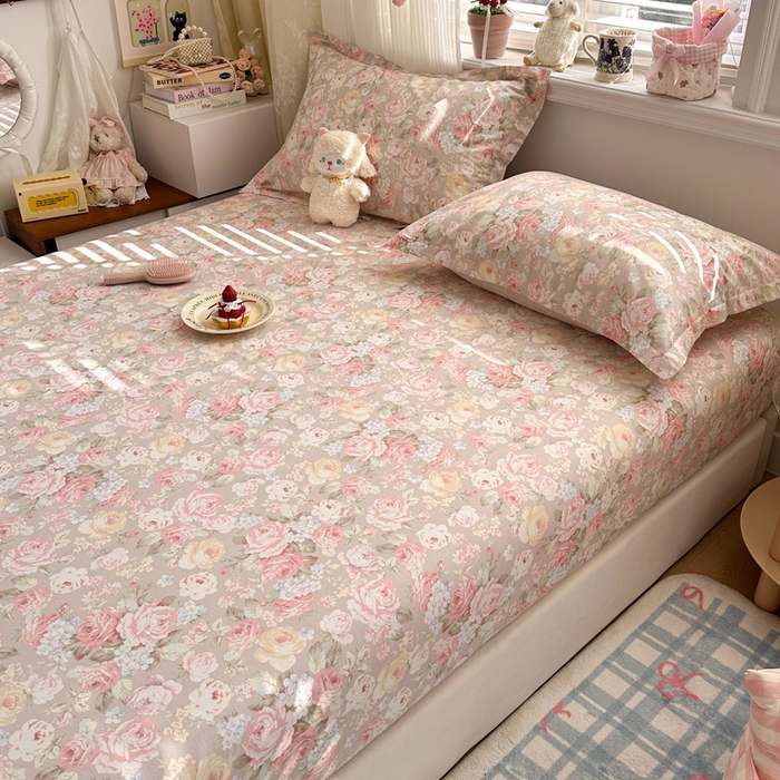 91家纺网 家纺一手货源 找家纺 绵庭家纺 2026新款12868全棉纯棉印花系列床笠单件单品床笠单床笠-第一批 柔瓣梦