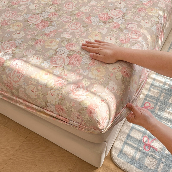 91家纺网 家纺一手货源 找家纺 绵庭家纺 2026新款12868全棉纯棉印花系列床笠单件单品床笠单床笠-第一批 柔瓣梦