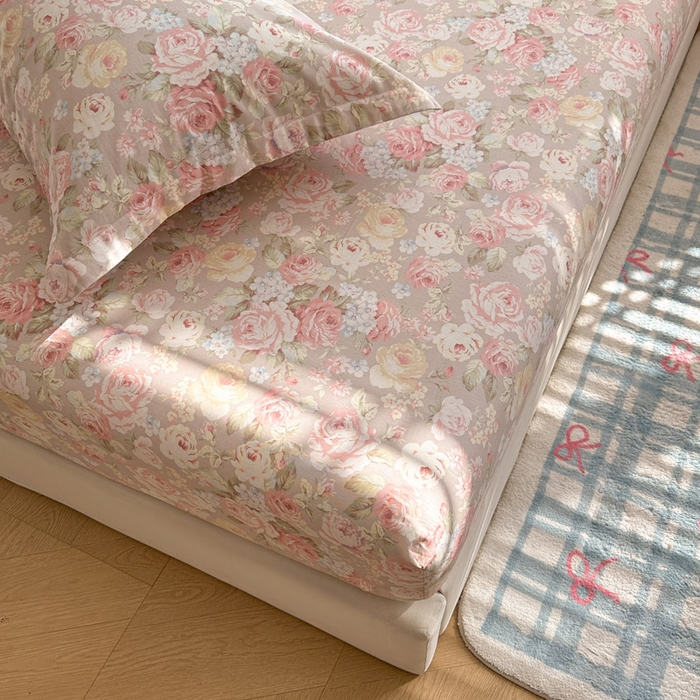 91家纺网 家纺一手货源 找家纺 绵庭家纺 2026新款12868全棉纯棉印花系列床笠单件单品床笠单床笠-第一批 柔瓣梦