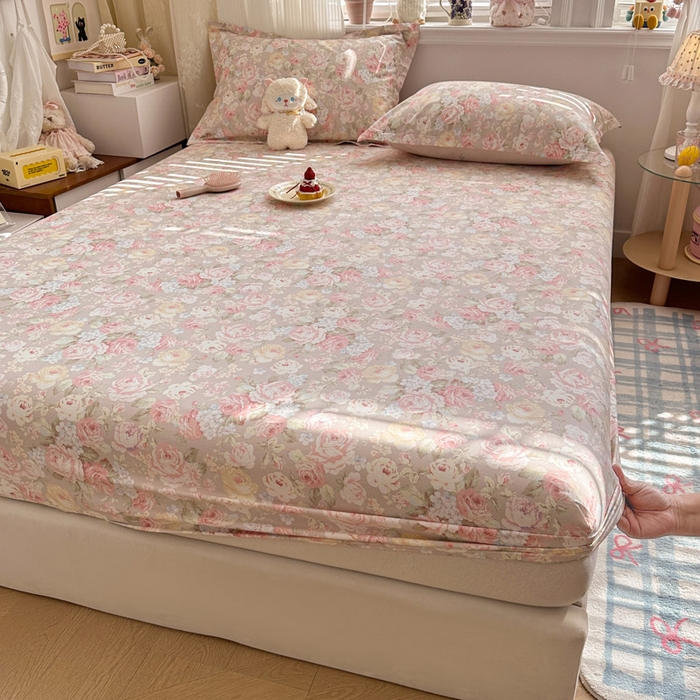 91家纺网 家纺一手货源 找家纺 绵庭家纺 2026新款12868全棉纯棉印花系列床笠单件单品床笠单床笠-第一批 柔瓣梦