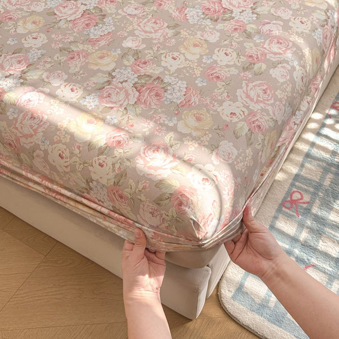 91家纺网 家纺一手货源 找家纺 绵庭家纺 2026新款12868全棉纯棉印花系列床笠单件单品床笠单床笠-第一批 柔瓣梦