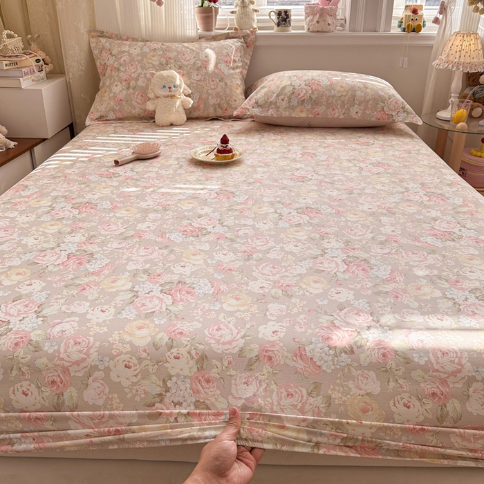 91家纺网 家纺一手货源 找家纺 绵庭家纺 2026新款12868全棉纯棉印花系列床笠单件单品床笠单床笠-第一批 柔瓣梦