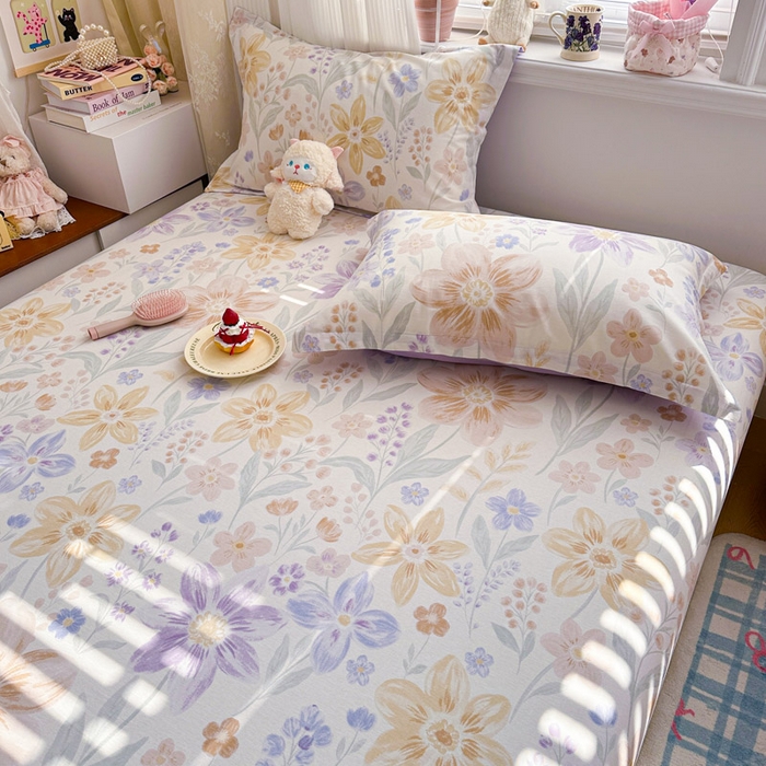 91家纺网 家纺一手货源 找家纺 绵庭家纺 2026新款12868全棉纯棉印花系列床笠单件单品床笠单床笠-第一批 柔色花笺