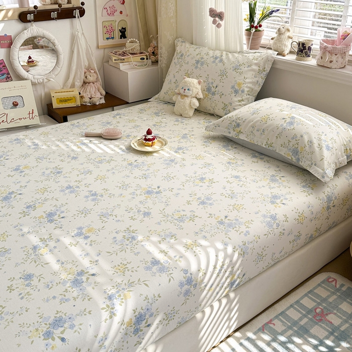 91家纺网 家纺一手货源 找家纺 绵庭家纺 2026新款12868全棉纯棉印花系列床笠单件单品床笠单床笠-第一批 苏林-米黄