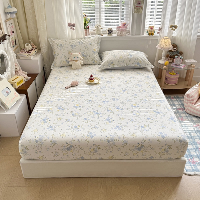 91家纺网 家纺一手货源 找家纺 绵庭家纺 2026新款12868全棉纯棉印花系列床笠单件单品床笠单床笠-第一批 苏林-米黄