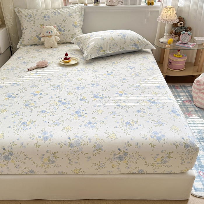 91家纺网 家纺一手货源 找家纺 绵庭家纺 2026新款12868全棉纯棉印花系列床笠单件单品床笠单床笠-第一批 苏林-米黄