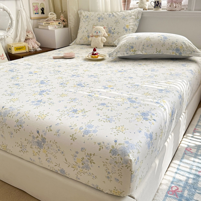 91家纺网 家纺一手货源 找家纺 绵庭家纺 2026新款12868全棉纯棉印花系列床笠单件单品床笠单床笠-第一批 苏林-米黄