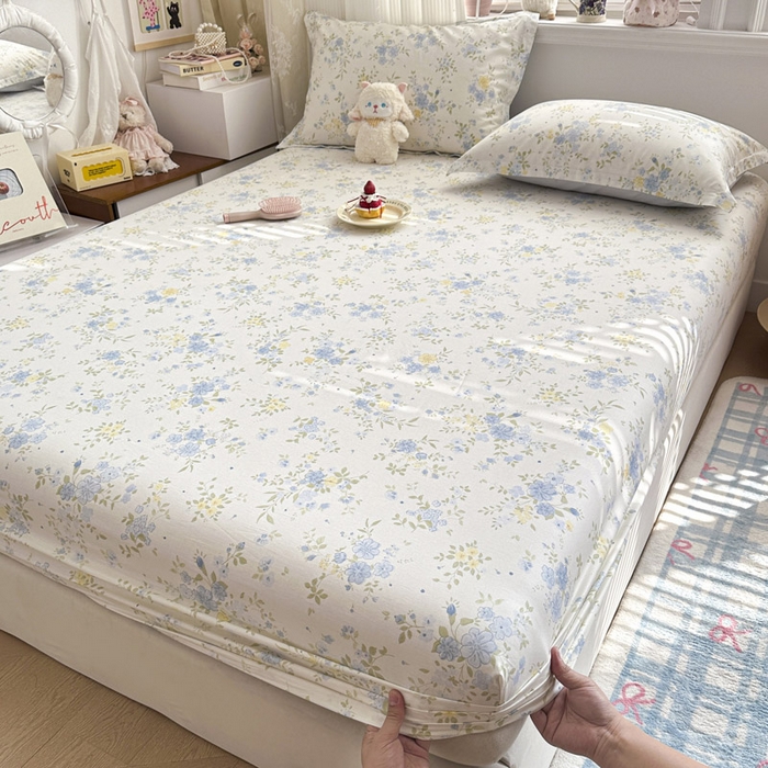 91家纺网 家纺一手货源 找家纺 绵庭家纺 2026新款12868全棉纯棉印花系列床笠单件单品床笠单床笠-第一批 苏林-米黄