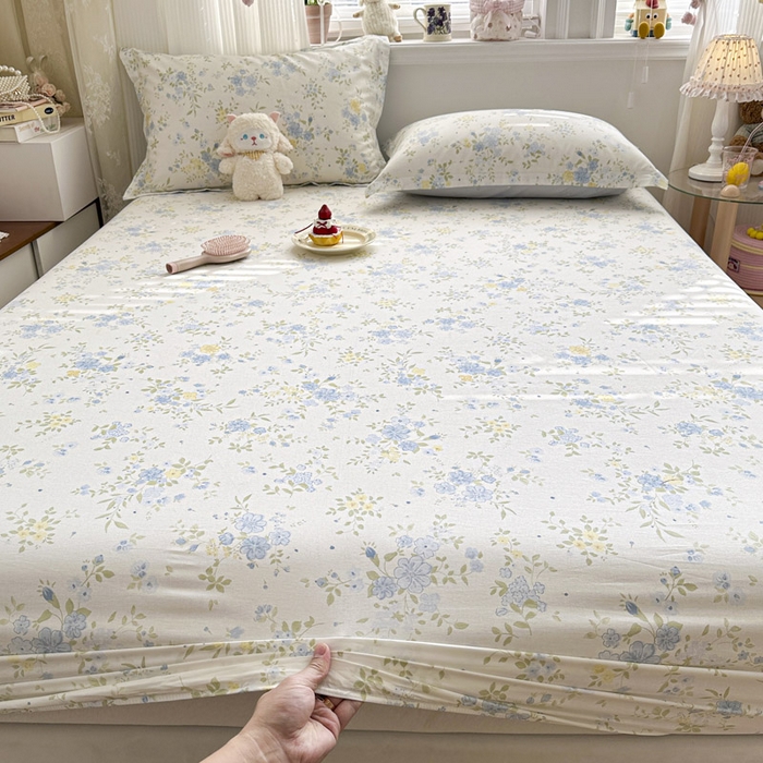 91家纺网 家纺一手货源 找家纺 绵庭家纺 2026新款12868全棉纯棉印花系列床笠单件单品床笠单床笠-第一批 苏林-米黄