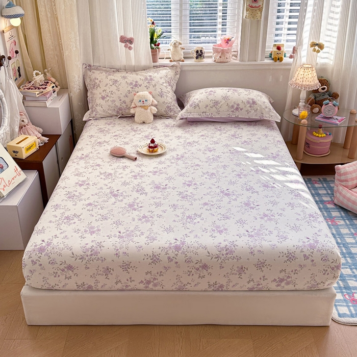 91家纺网 家纺一手货源 找家纺 绵庭家纺 2026新款12868全棉纯棉印花系列床笠单件单品床笠单床笠-第一批 苏林-紫