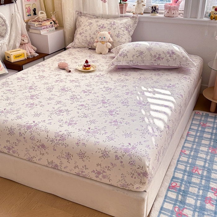 91家纺网 家纺一手货源 找家纺 绵庭家纺 2026新款12868全棉纯棉印花系列床笠单件单品床笠单床笠-第一批 苏林-紫